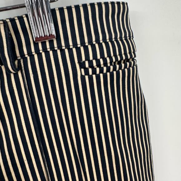 Betsy Johnson Black Label Pants 10 Pinstripe Navy Tan Vintage Work Career - Picture 7 of 14